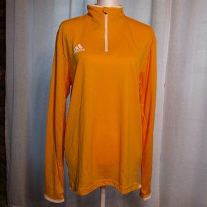 Ladies Adidas TmIcnc LS 1/4 Zip Gold/White